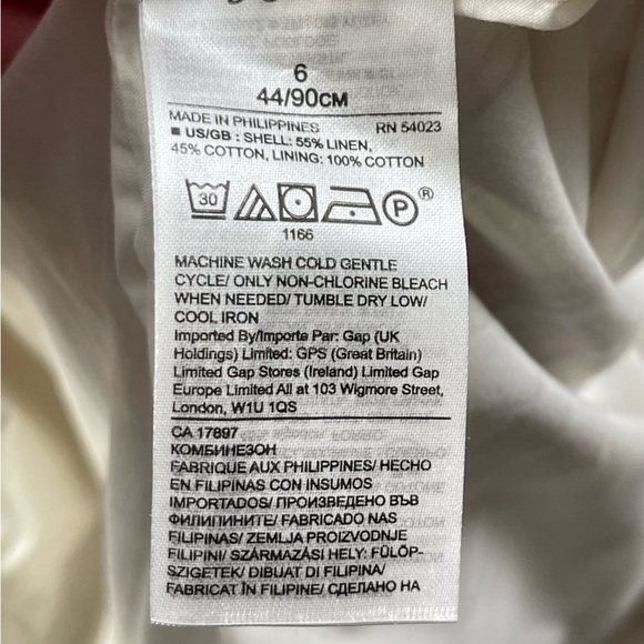 ❌SOLD❌ BANANA Republic Linen-Cotton Cropped Wide leg Striped Jumpsuit Pink white - Picture 11 of 13